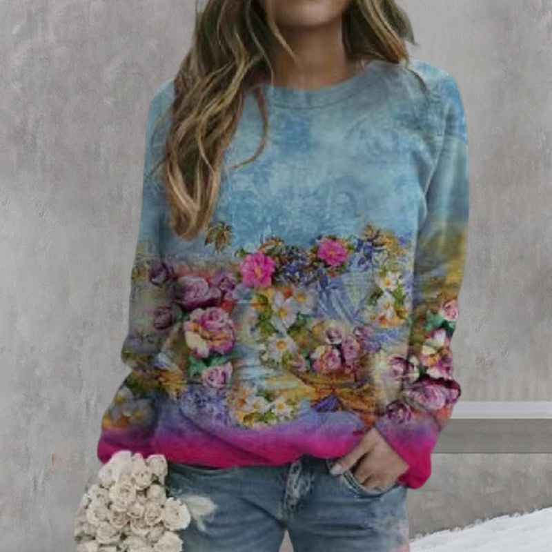 Multicolored Floral Crewneck Sweatshirt