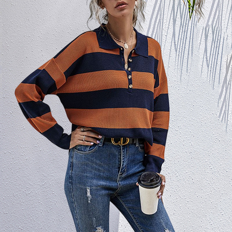 Women's Autumn Vintage Striped Long Sleeve T-Shirt