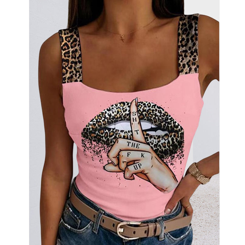 Sexy Women's Printed Tank Top T-Shirt