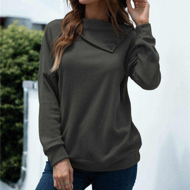 Side Lapel Pullover Knit Top