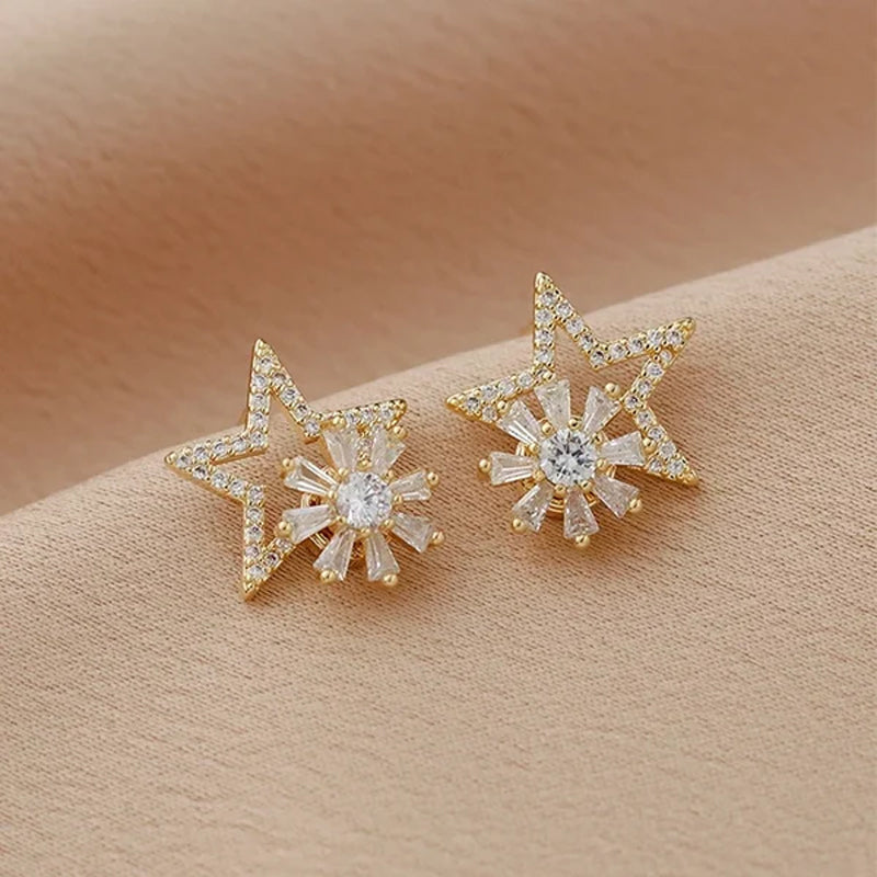 Five-pointed Star Rotatable Earrings