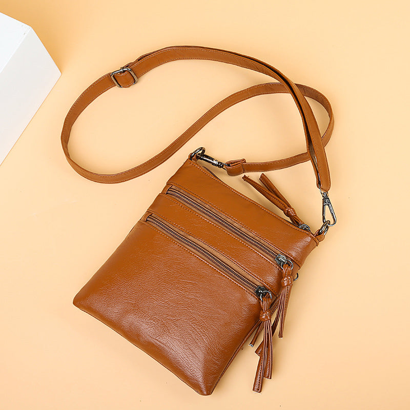 Soft Leather Shoulder Diagonal Bag