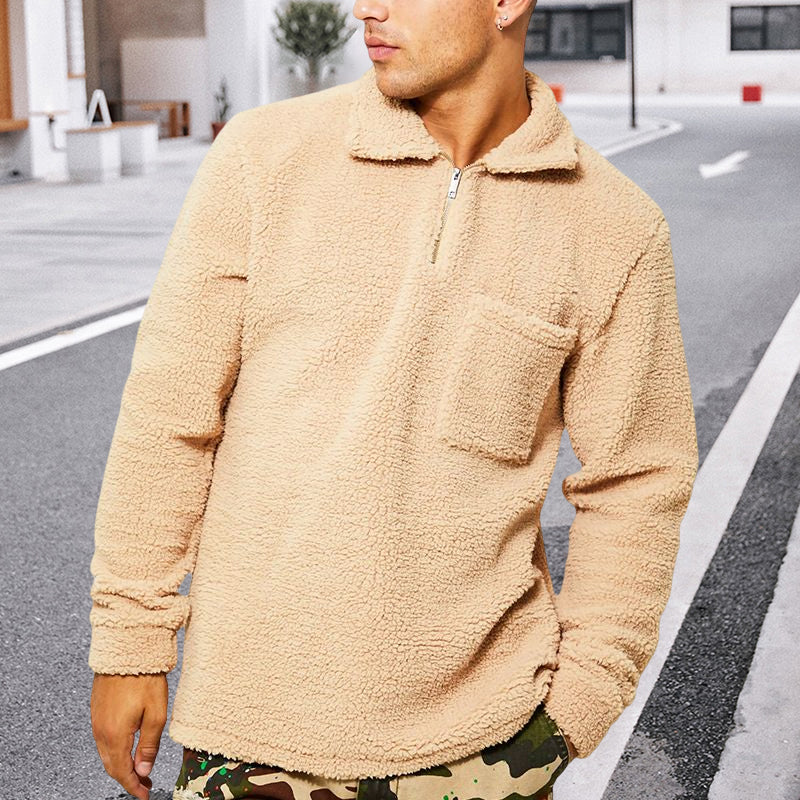 Mens Fuzzy Sherpa Pullover