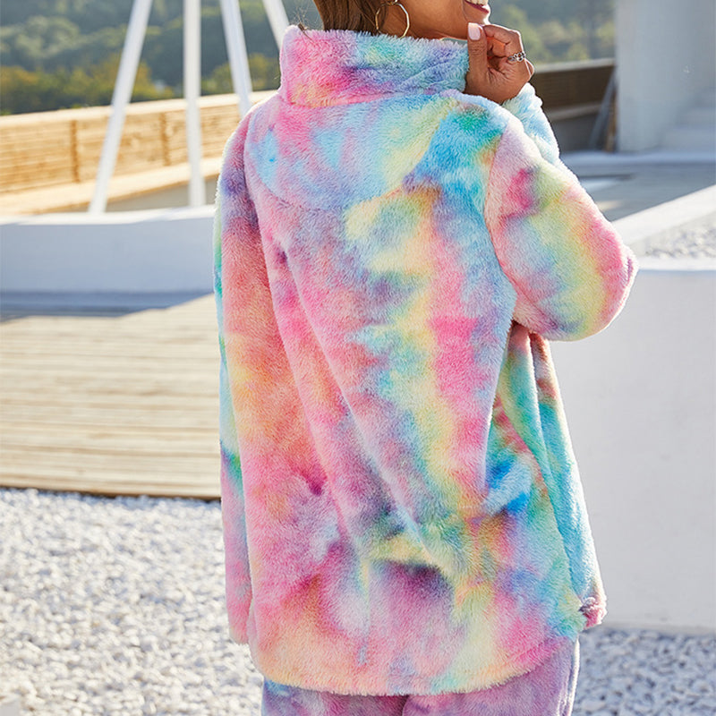 Rainbow Gradient Plush Jacket