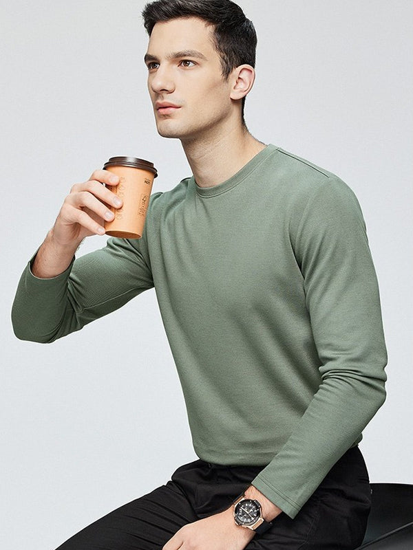 Men's Casual Comfortable Round Neck Long Sleeve T-Shirt