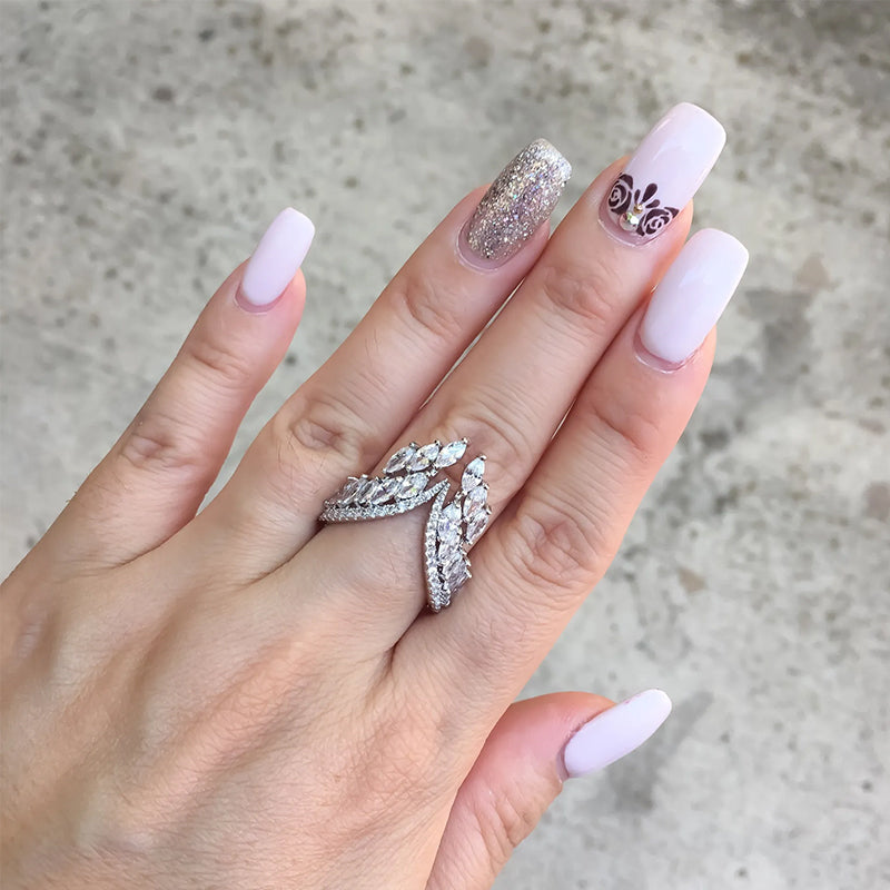 Angel wings bracelet and ring