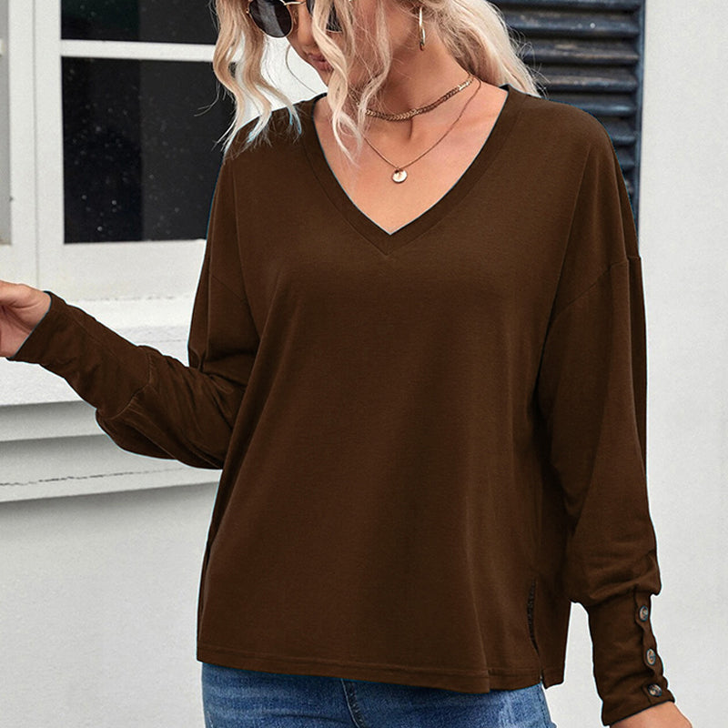 Brown V-Neck T-Shirt