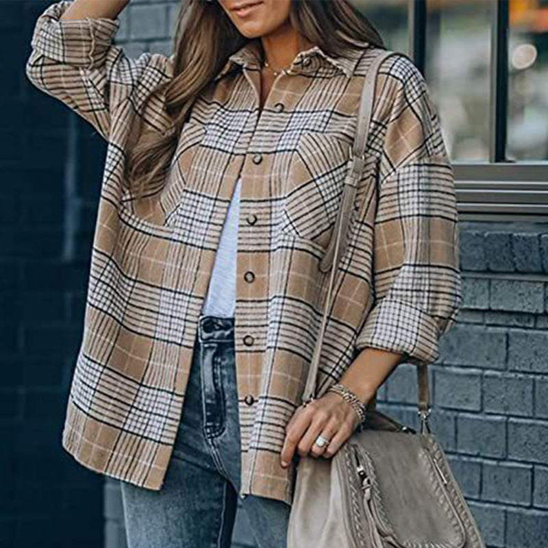 Woolen Plaid Coat