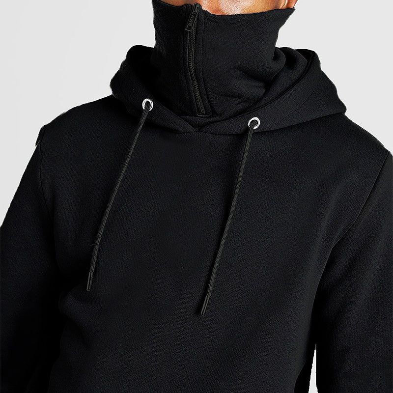 Hooded Face Mask Zip Sweatshirt