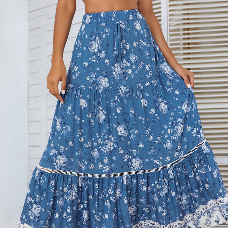 Women's Boho Swing Midi Skirts