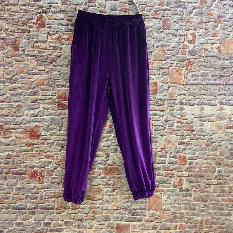 Gold Velvet Straight-leg Pants