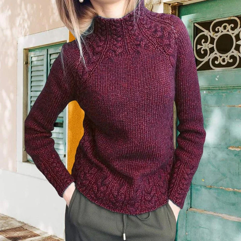 Solid Color Linen Pattern Sweater