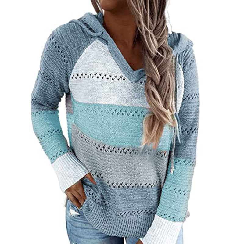 Knitted Sweater with Hood