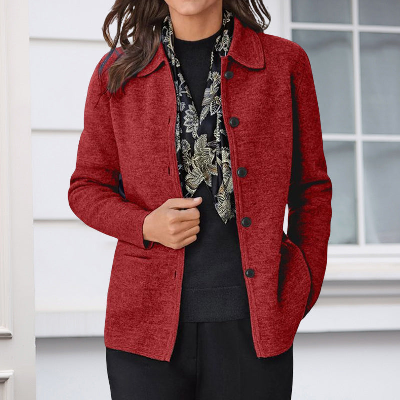 Long Sleeve Lapel Button Shirt Pocket Long Sleeve Jacket