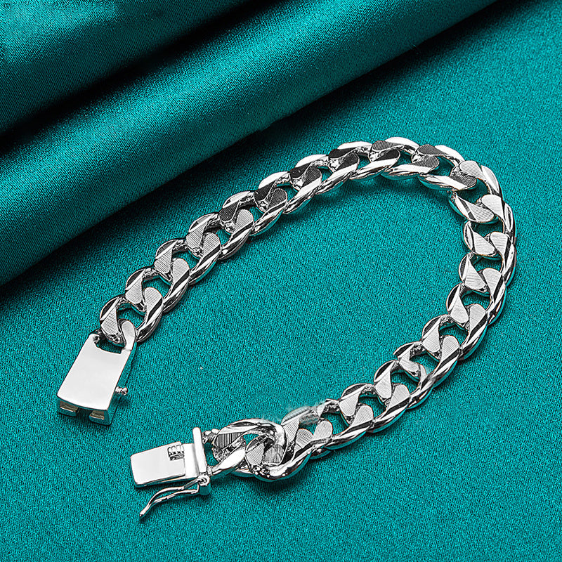 Double Chain Checkered Button Bracelet