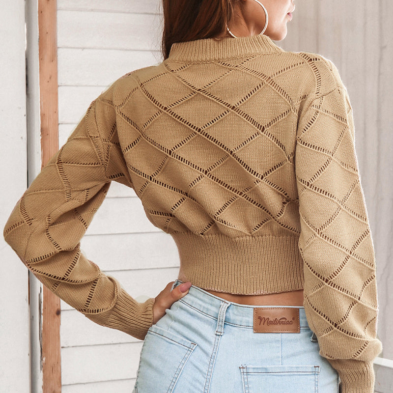 Women's Knit Pullover Crop Sweater