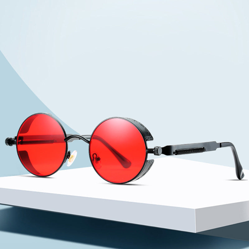Sunglasses Steampunk Round Lens Metal Frame Unisex Glasses
