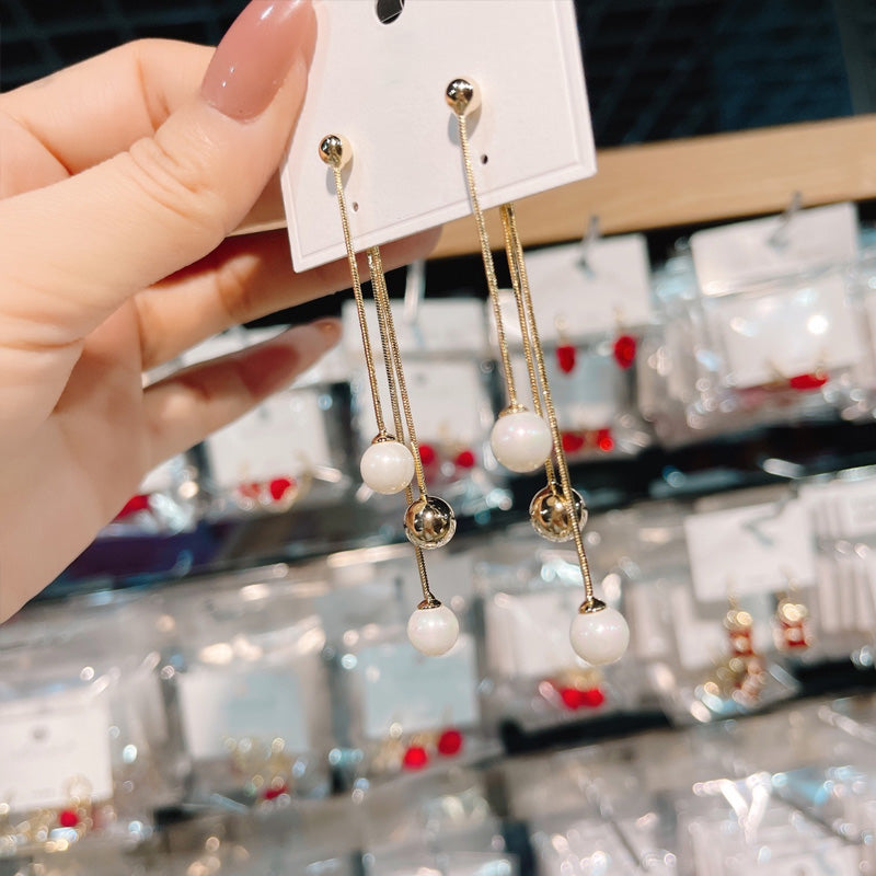 Mermaid Bead Fringe Earrings