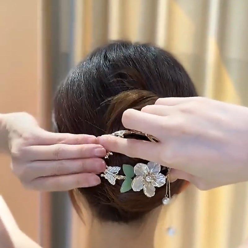 Floral Fringed Butterfly Hairpin