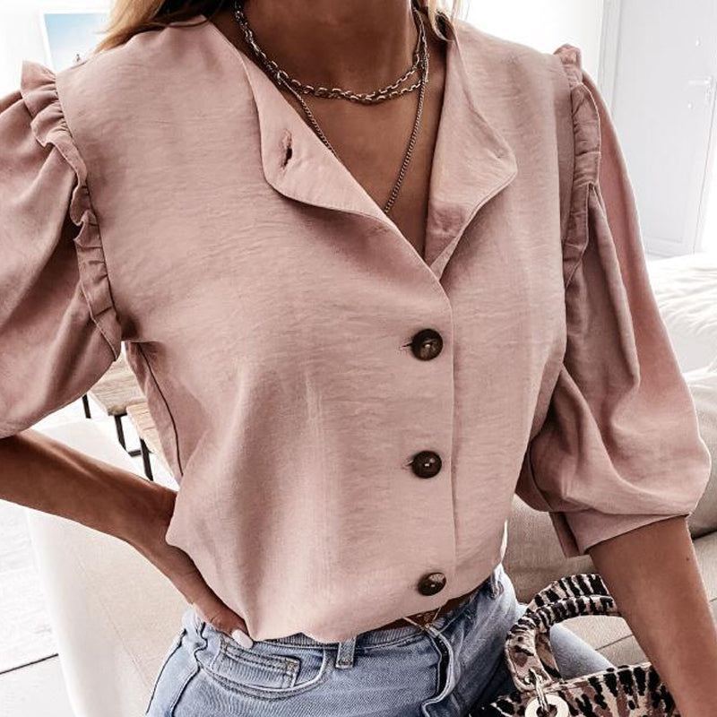 Button-up Ruffled Shirt
