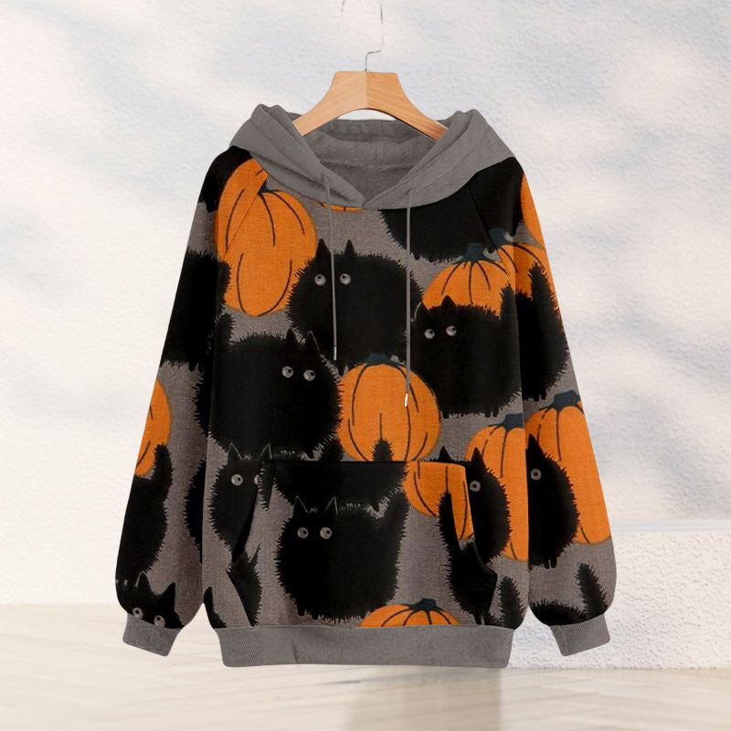 Pumpkin Print Long Sleeve Sweatshirt