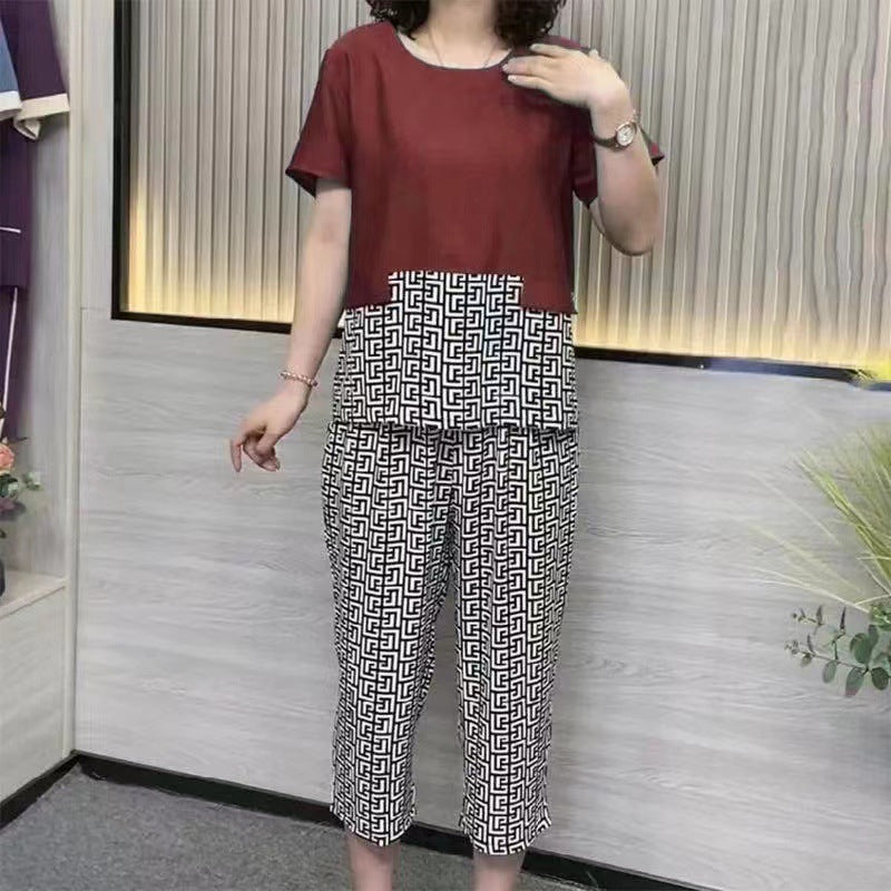 Summer New Casual Stitching Suit
