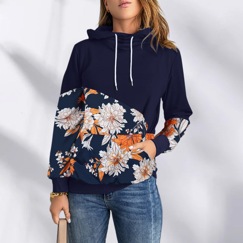 High Neck Fashion Hooded Long Sleeve Sweatshirt