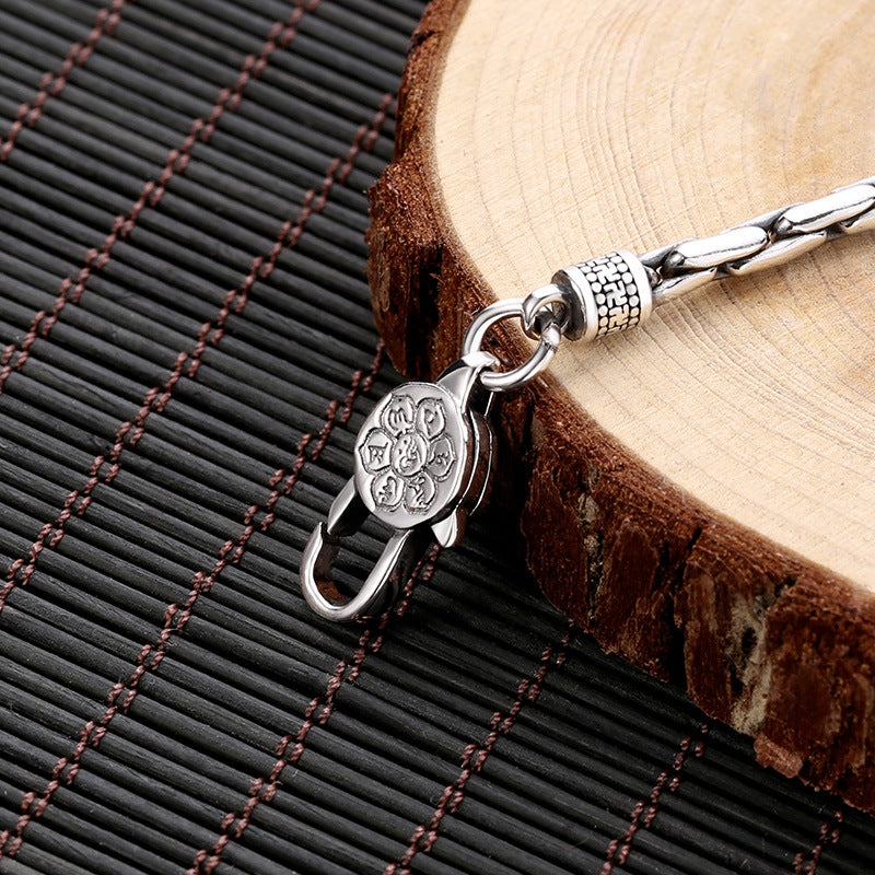 Sterling Silver Vajra Byzantine Chain Bracelet