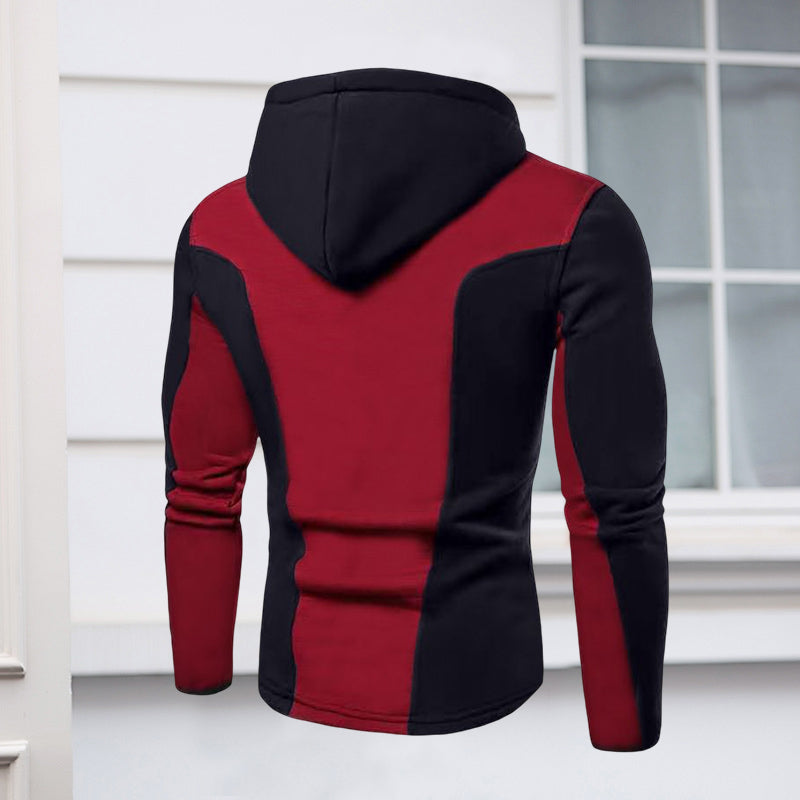 Mens Fleece Jackets Contrast Hoodies