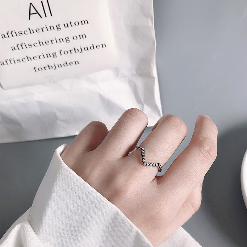 V-shaped Distressed Oopen Ring