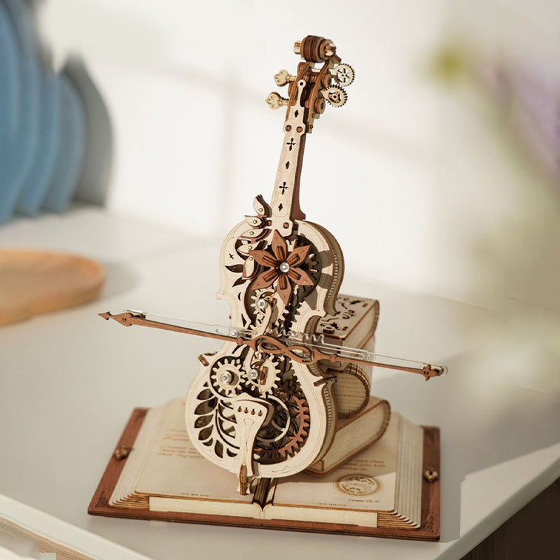 Wooden Assembled Cello Music Box