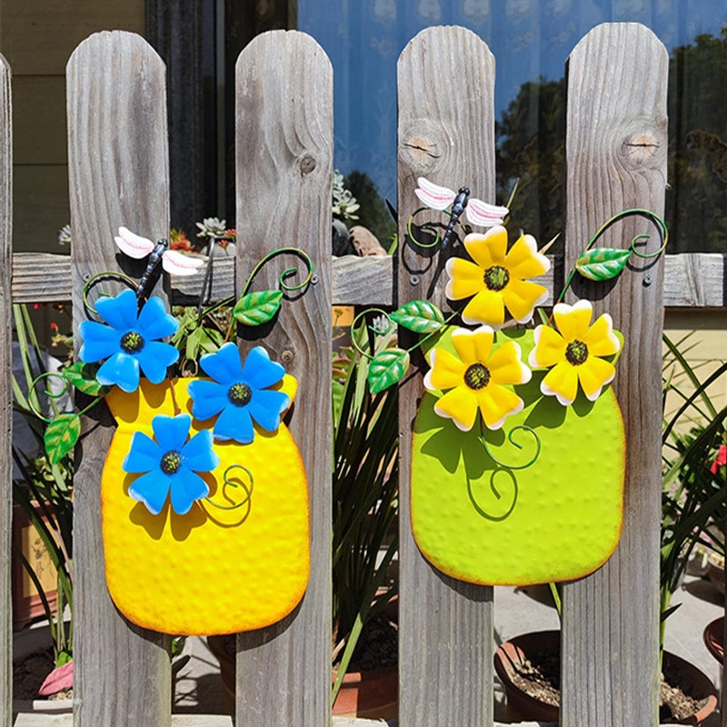 Hand-Painted Wrought Iron Vase