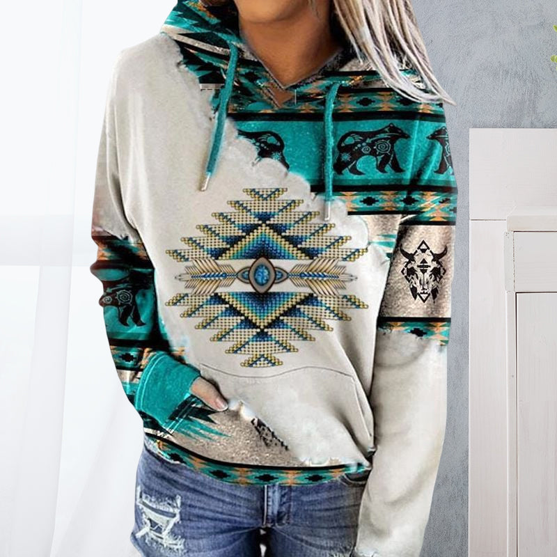 Ethnic Print Sweatershirt