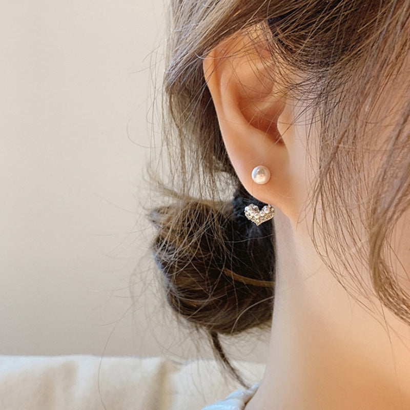 Pearl Love Stud Earrings