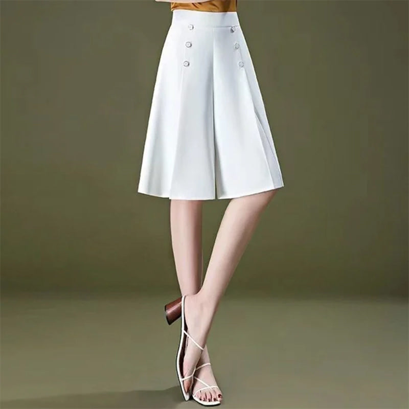 High Waist Ice Drape Wide Leg Pants