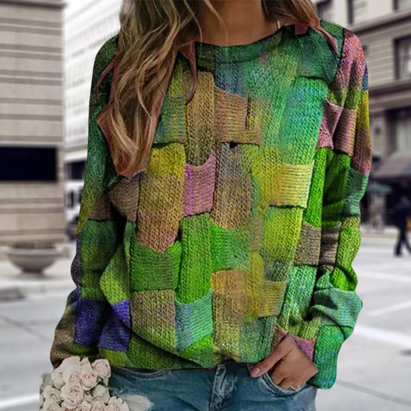 Printed Loose Hooded Sweatshirt