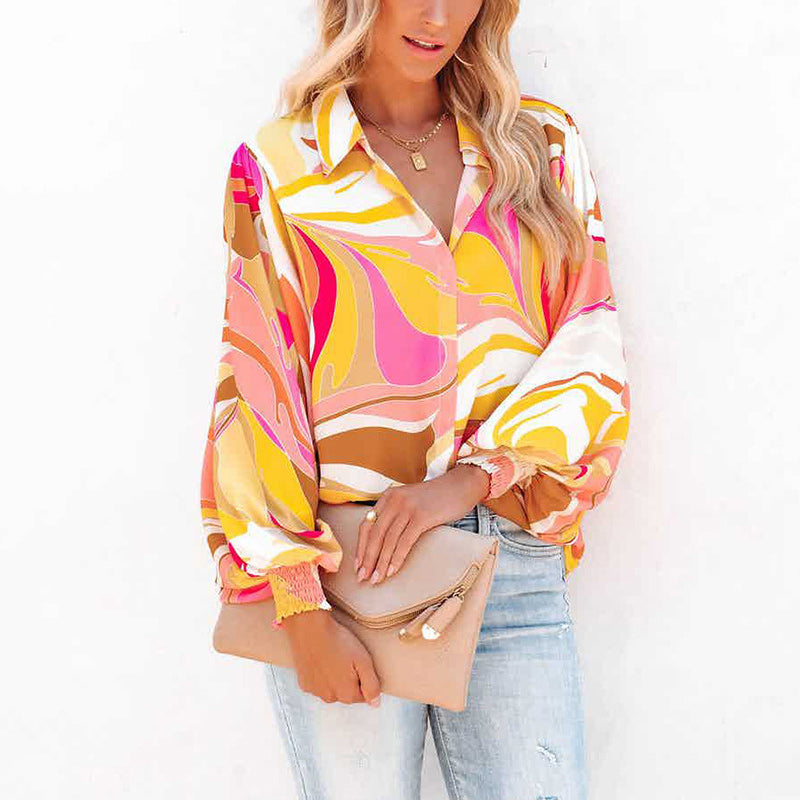 Puff Sleeves Lapel Shirt