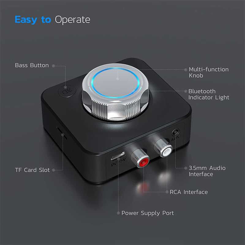 Bluetooth 5.0 Audio RCA Receiver