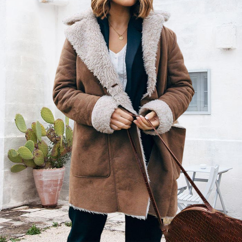 Lapel Thick Plush Jacket