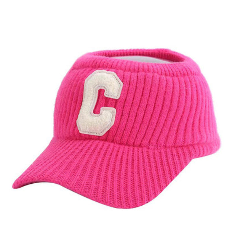 New C Letter Knitted Visor Cap