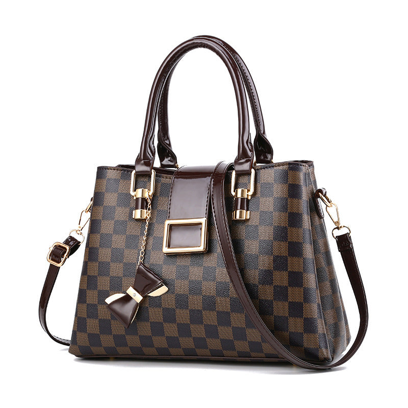 Printed Bow Leather Bag