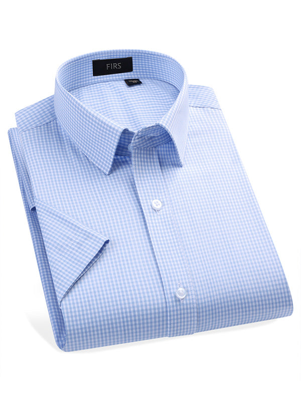 Fine Grid Refreshing Business Shirt