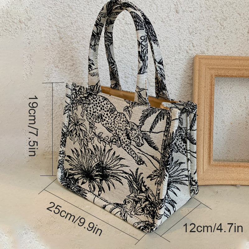 JACQUARD EMBROIDERY SHOULDER BAG