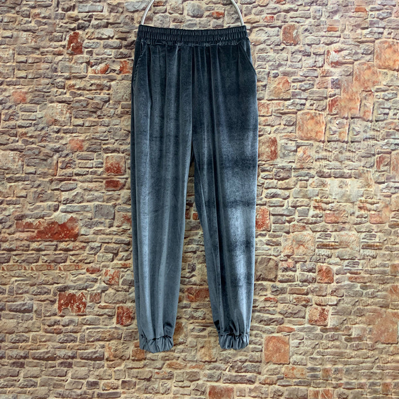 Gold Velvet Straight-leg Pants