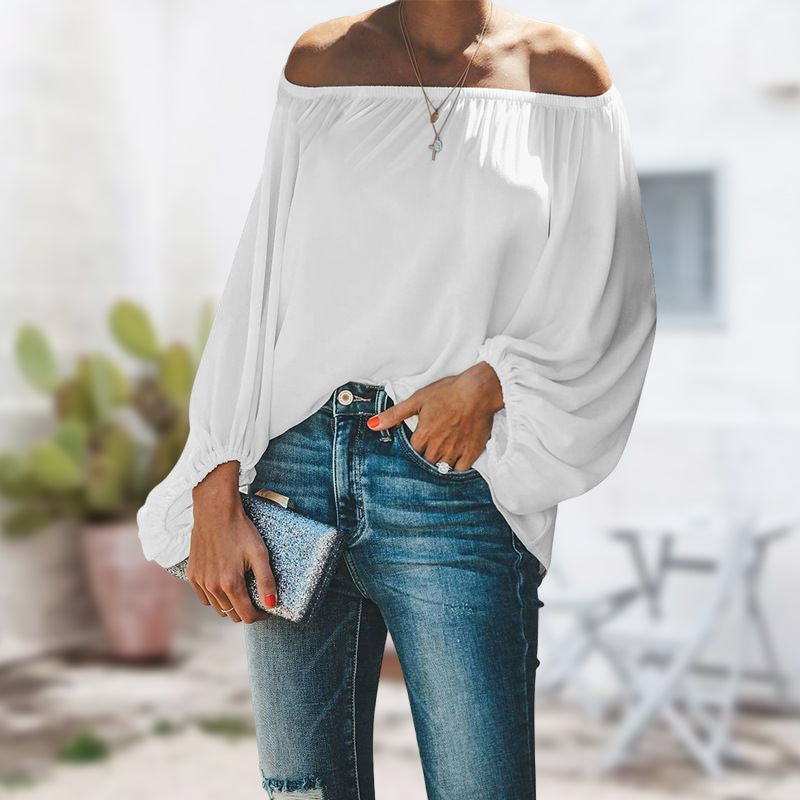 Women's Blouse Patchwork Cold Shoulder