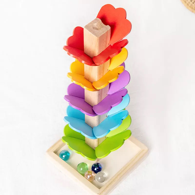 Colorful Wooden Toy with Glass Balls