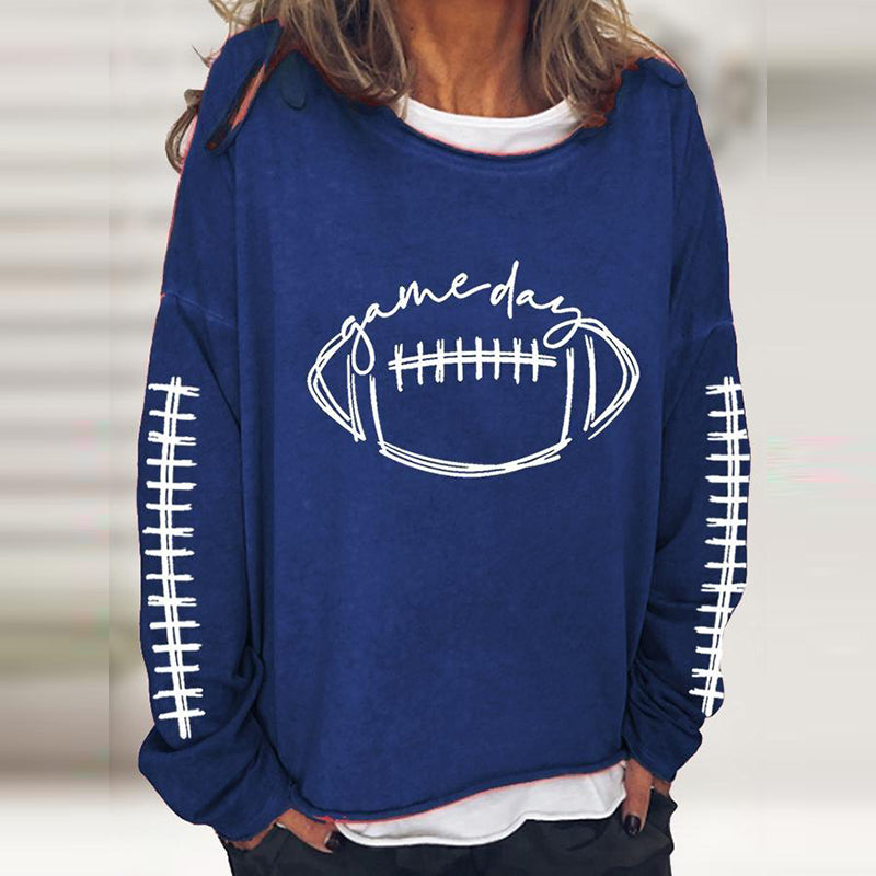 Women's Gameday Football Lover Casual Long-Sleeve T-Shirt