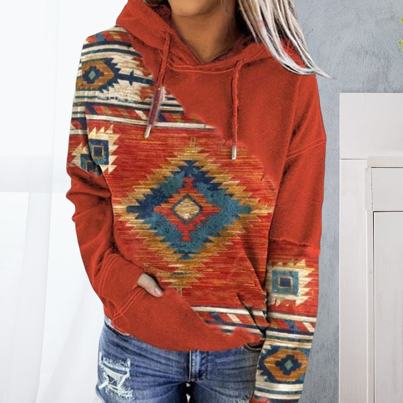 Ethnic Print Sweatershirt