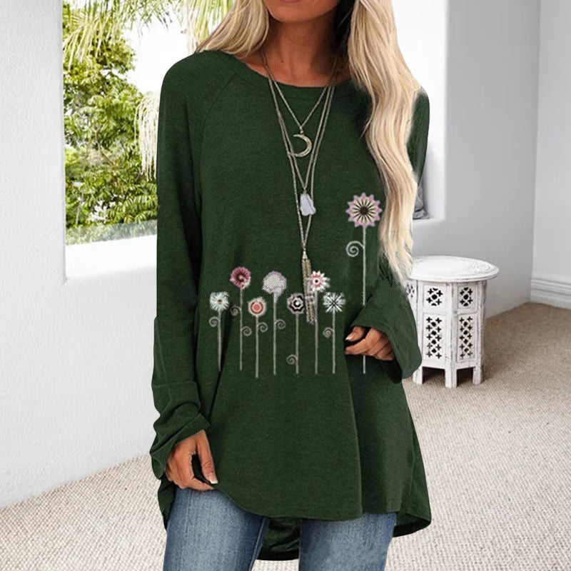 Floral Print Long-sleeve T-shirt