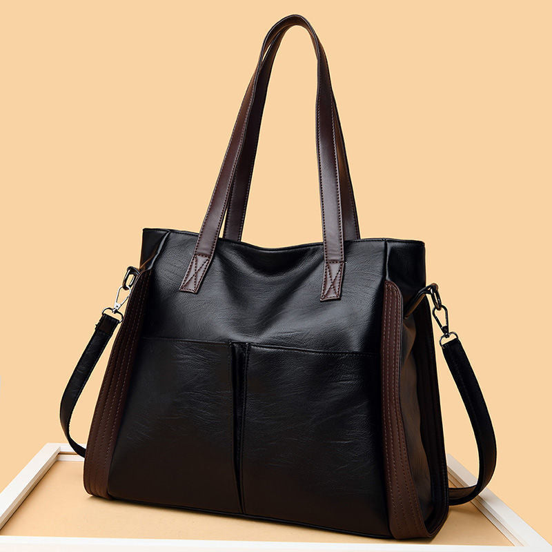 Large-Capacity Leather Texture Soft Leather Big Bag